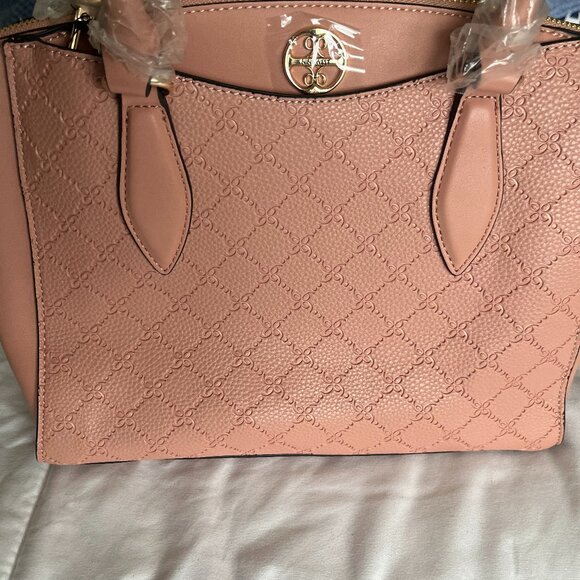 NINE WEST Women's Kyelle Jet Set Satchel, Pink Crossbody New - Picture 3 of 10